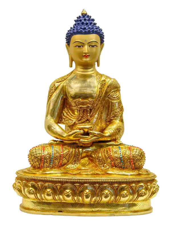 Statue en cuivre du Bouddha Amitabha bouddhiste