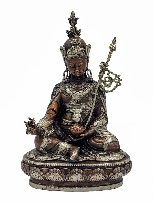 Statue en cuivre du Guru Rinpoche bouddhiste