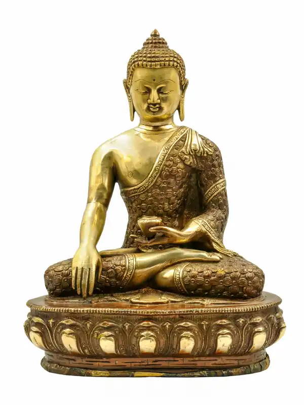 Statue en laiton tibétain de Gautama Bouddha