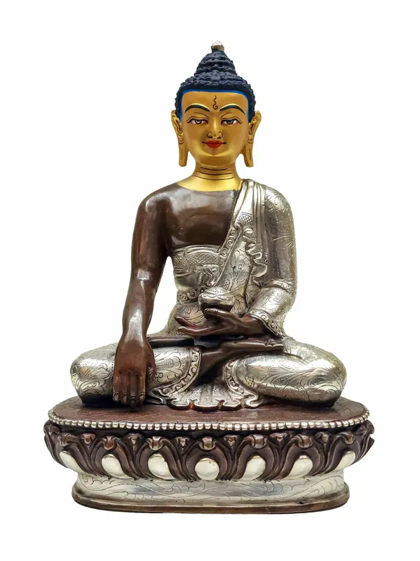 Statue en cuivre du Bouddha Gautama bouddhiste