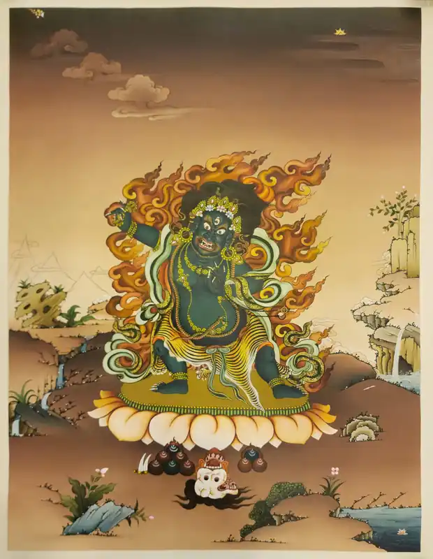 Peinture tibétaine de Vajrapani