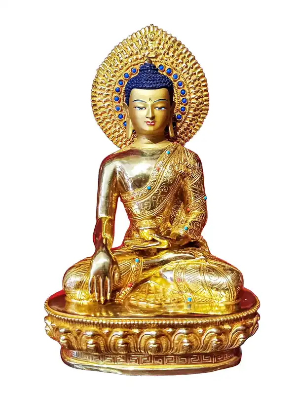Statue en cuivre tibétain de Gautama Bouddha