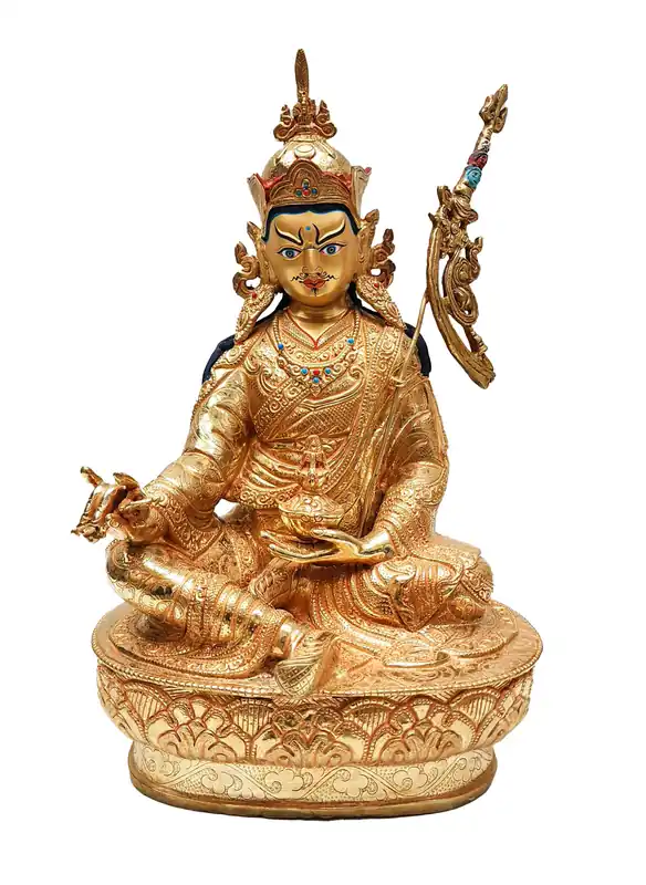 Statue en cuivre du Guru Rinpoche tibétain