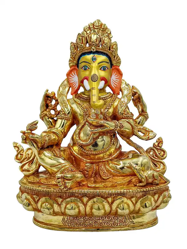 Statue traditionnelle en cuivre de Ganesh
