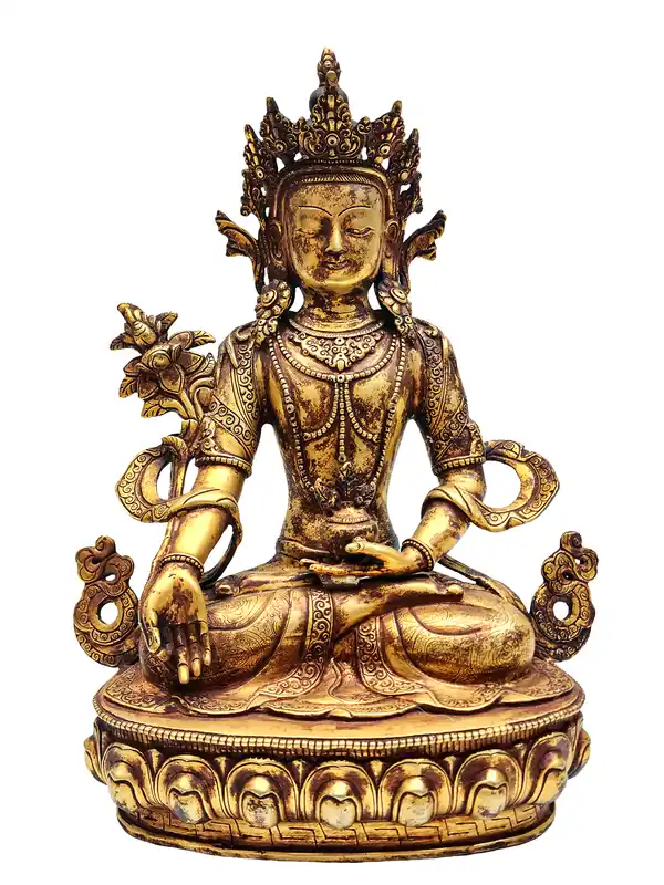 Statue en cuivre du Bouddha de la Médecine pour le rituel