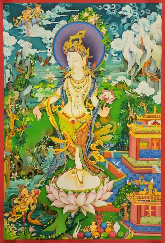 Peinture de la Tara Blanche debout
